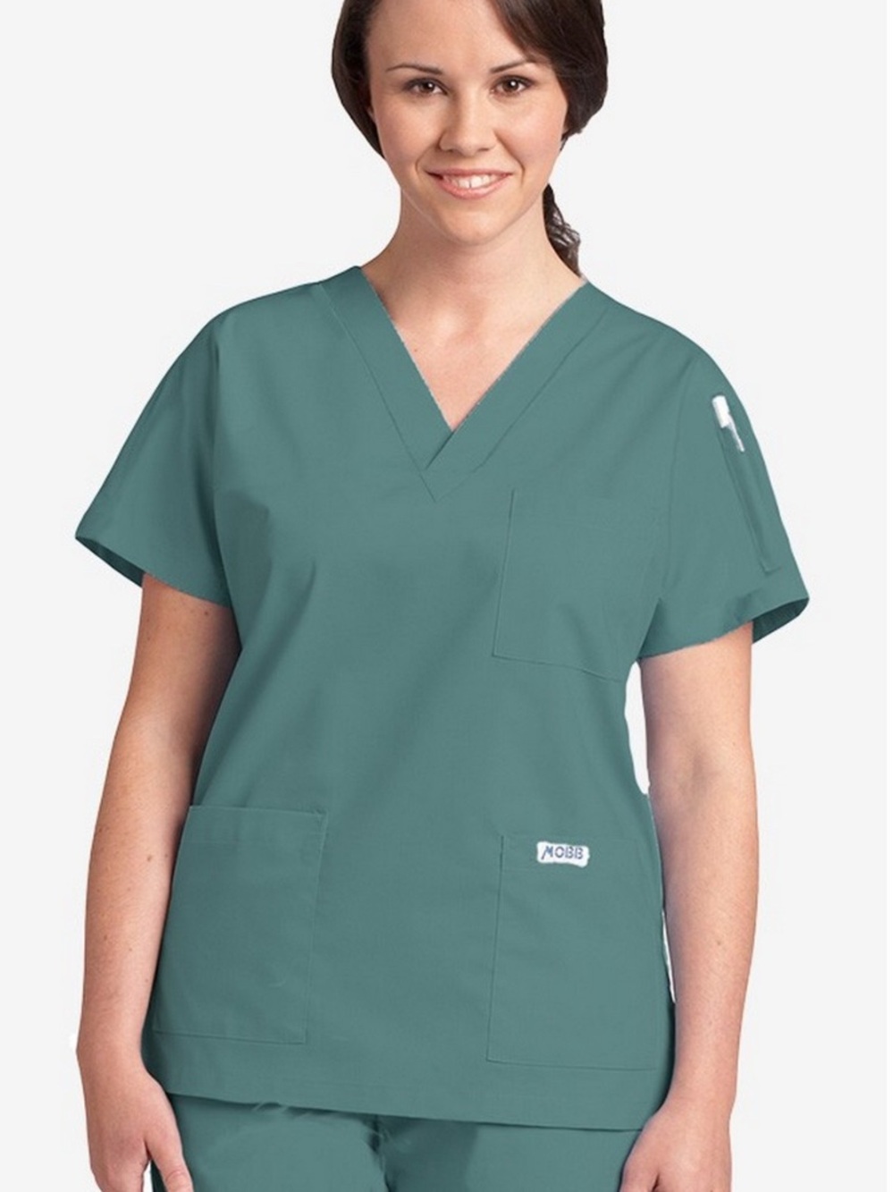 Women's V-Neck MOBB Scrub Top in Lagoon S